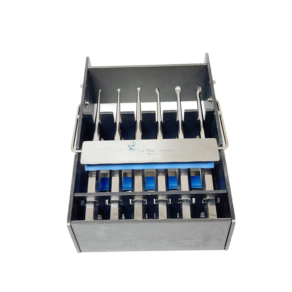 ZIMMER BRUN CUP Curette - Hollow Handle SET OF 6 with Sterilization Rack