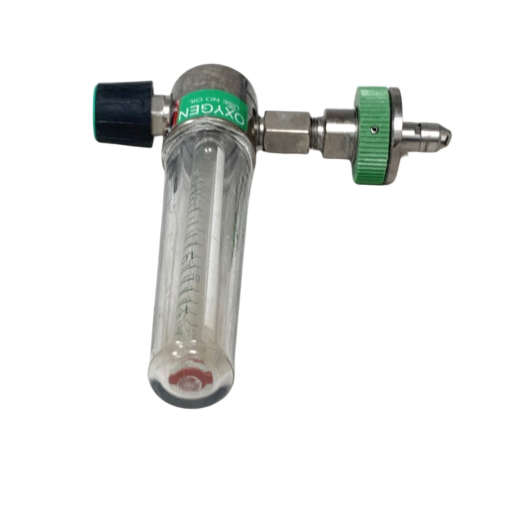 Ohio Medical Oxygen Flowmeter 0-15 LPM Thorpe Tube Side Inlet Diamond Adapter