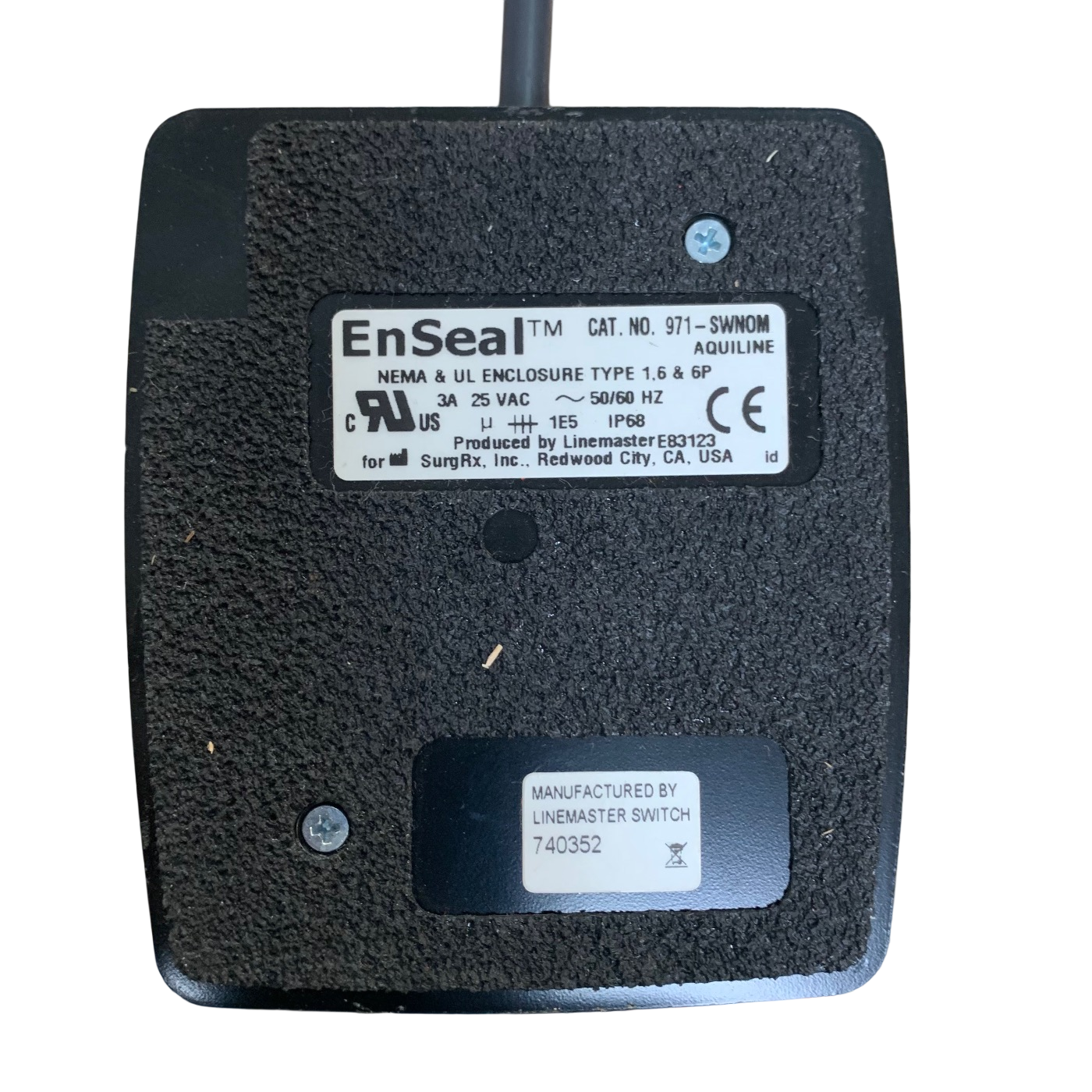 Linemaster EnSEAL 800035 Single-Paddle Foot Switch Aquiline 971-SWNOM