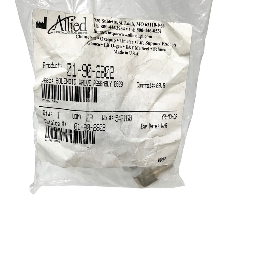 Allied Healthcare 01-90-2802 Solenoid Valve Assembly forGomco 6020 Aspirator NEW