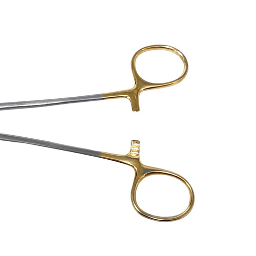 Aesculap Ref BM081R, Durogrip Needle Holder 180mm TC Gold Handle