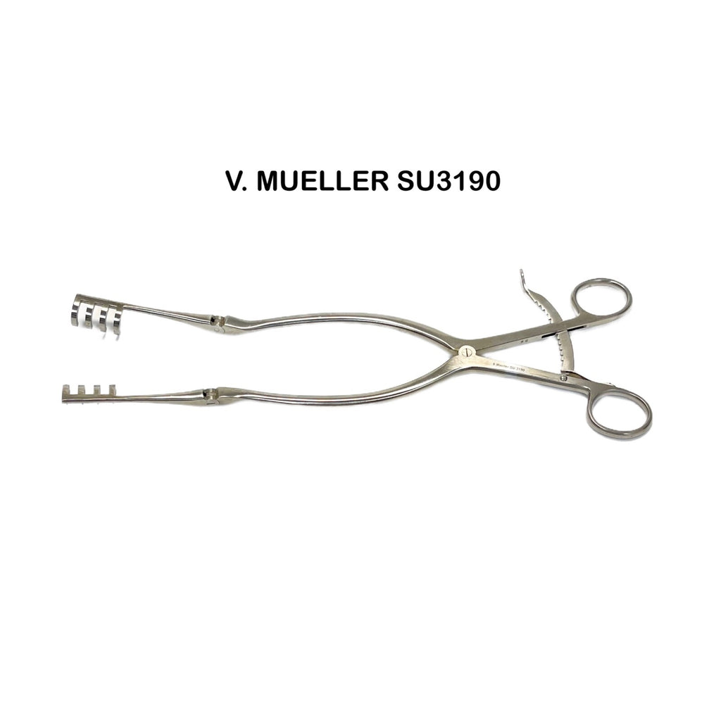 V. MUELLER SU3190 Retractor, Goiter Beckman 4X4 Sharp Prong 12" Instrument