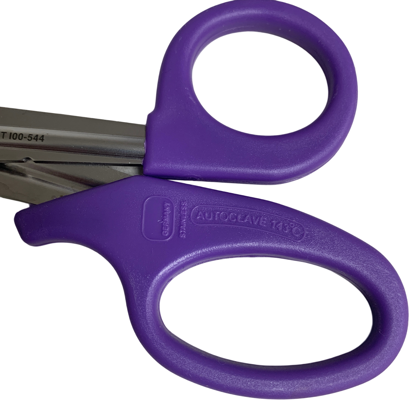 Jarit 100-544 Bandage Scissor Purple 7-1/2" Angled Serrated, AUTOCLAVABLE 143 C