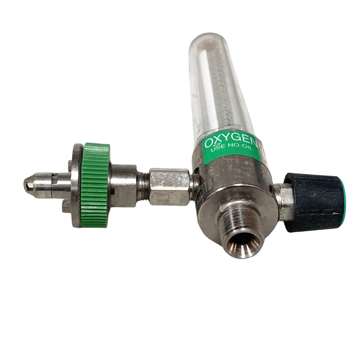 Ohio Medical Oxygen Flowmeter 0-15 LPM Thorpe Tube Side Inlet Diamond Adapter