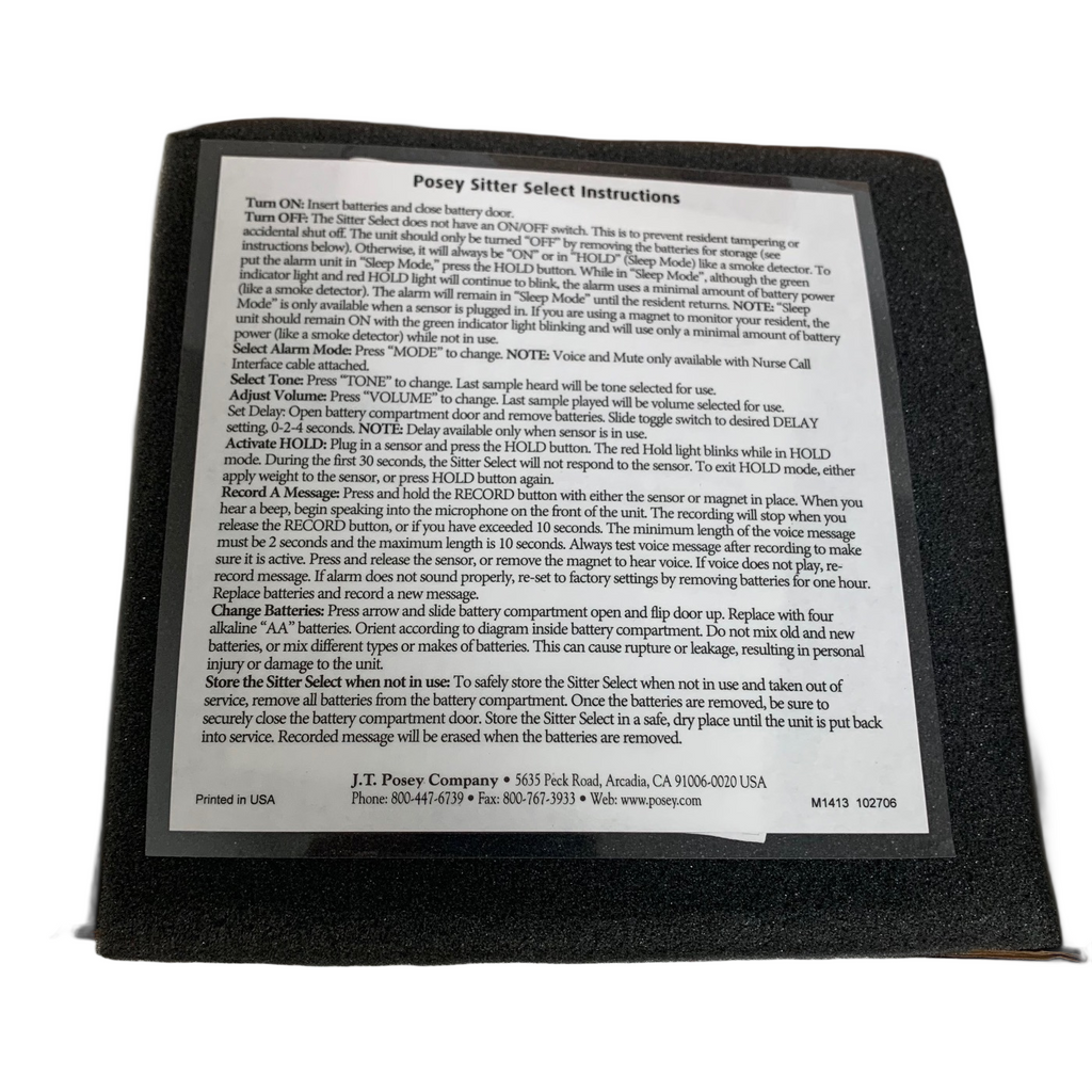 Posey Sitter Select Home Care Restraint Free Nursing Surveillance