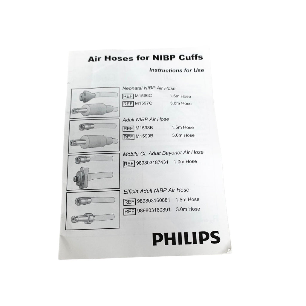 PHILIPS  Ref M1597C, 989803166861- 3.0M NEONATAL NIBP INTERCONNECT CABLE - NEW