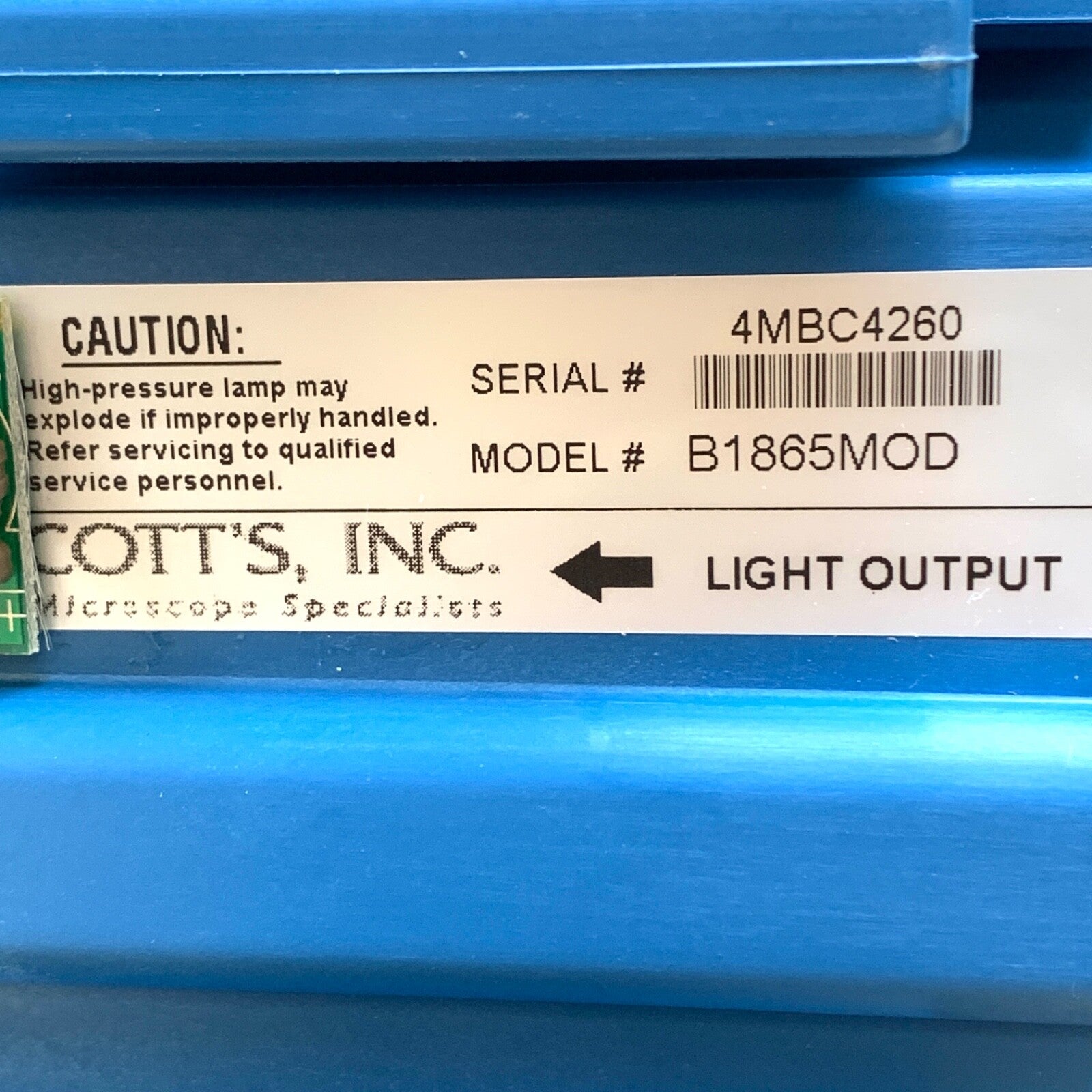 Prescott's Inc Model B1865MOD, Surgical Lamp Module