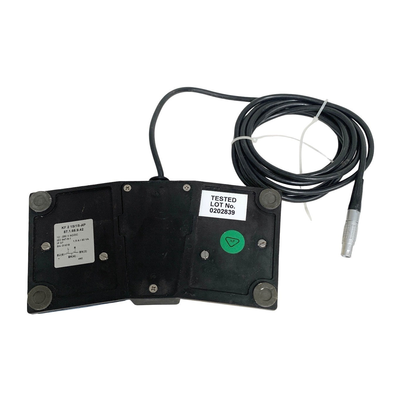 Steute REF 87.1.68.9.42 / KF 2 1S/1S-AP, Bipolar Double Footswitch w/ Cable