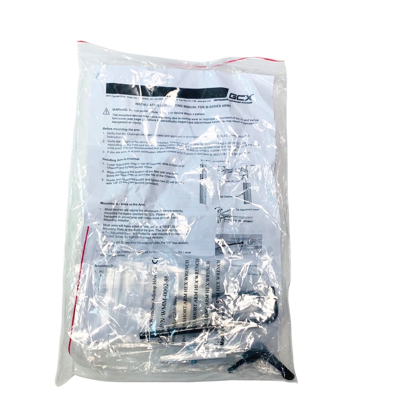 GCX M Series WMM-0001-01B, 10”/25..4cm Pivot Arm w/ Accessory