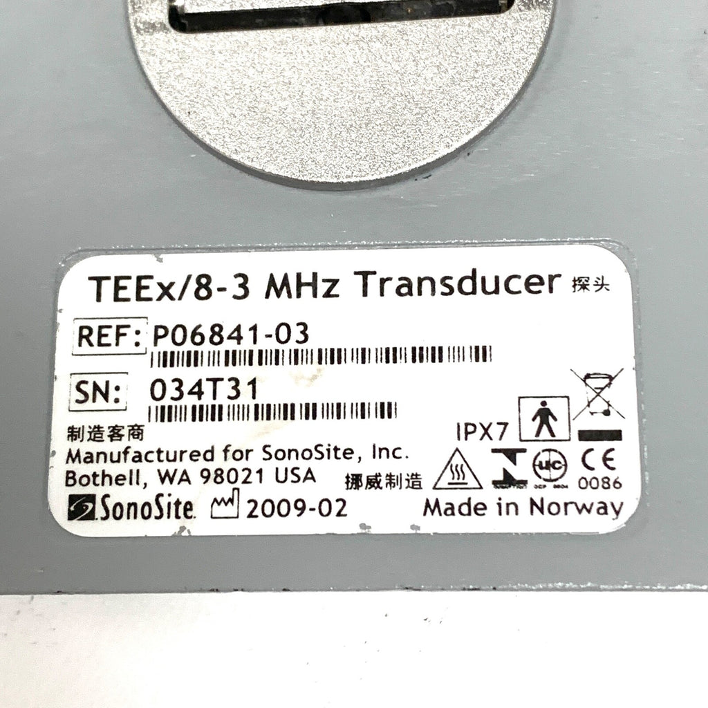 Sonosite Micromaxx REF P06841-03, TEEx/8-3 MHz Transducer, FOR PARTS