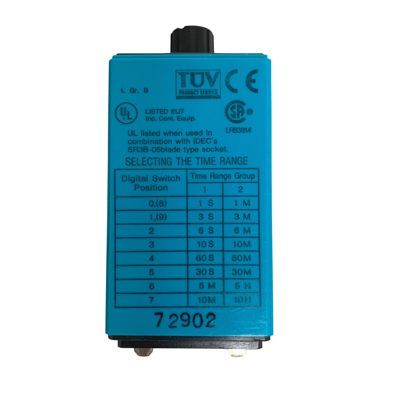 Idec RTE-B11 Analog Timer Relay, 120VAC Contact Rating 120/240VAC 10A 0-60 Sec