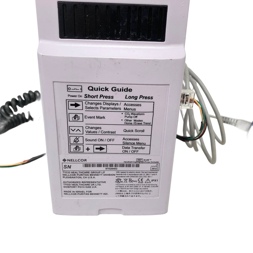 Nellcor N-85, Handheld Capnograph Pulse Oximeter EtCO2 SpO2 Monitor Microstream