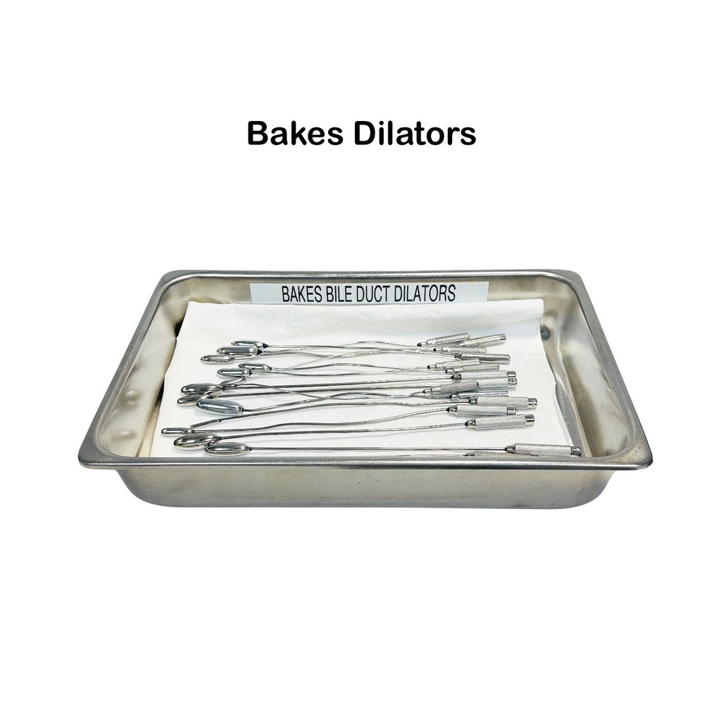 Pilling  / Others Bakes Bile Duct Dilators ( Lot Of 18 ) W/ Steel Tray