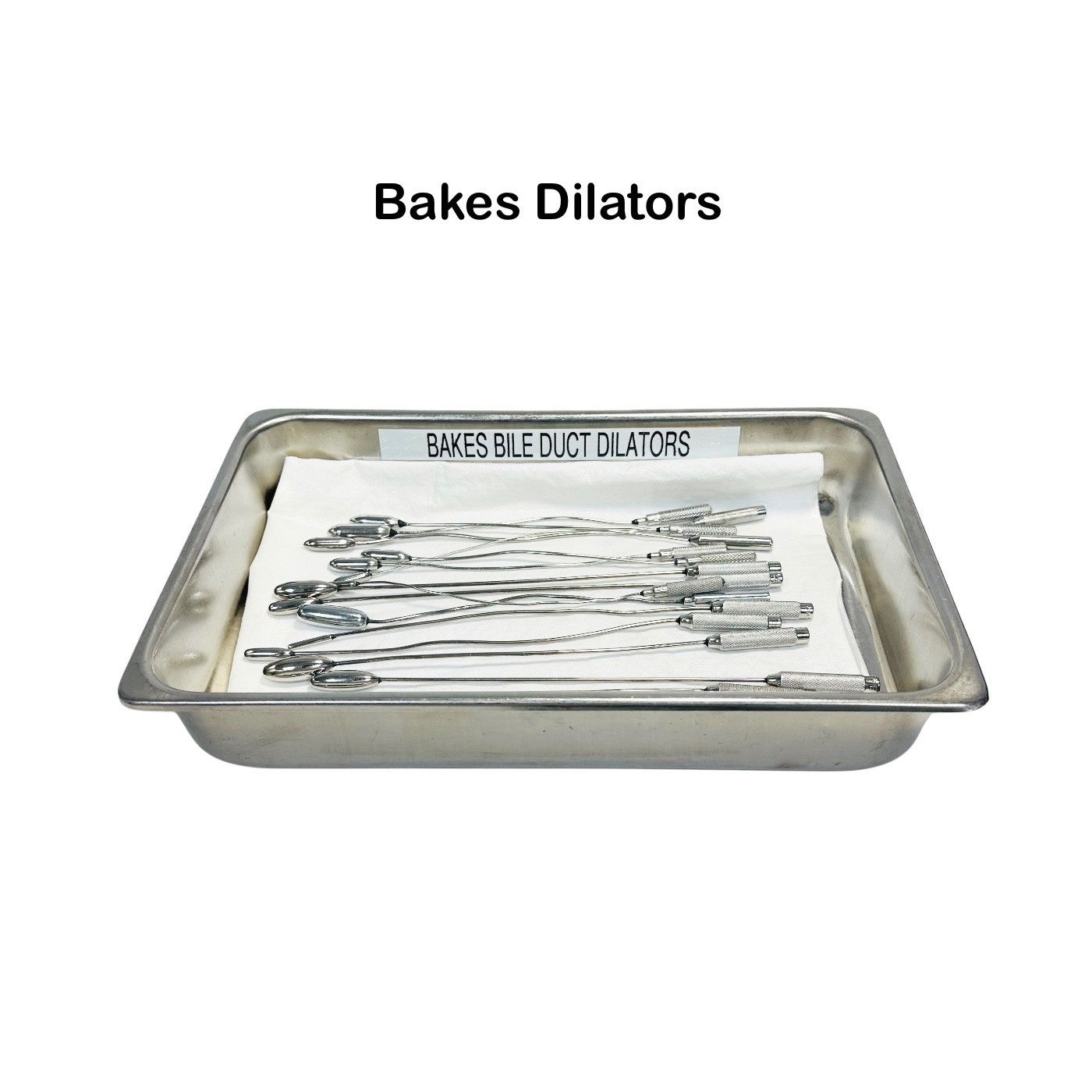 Pilling  / Others Bakes Bile Duct Dilators ( Lot Of 18 ) W/ Steel Tray