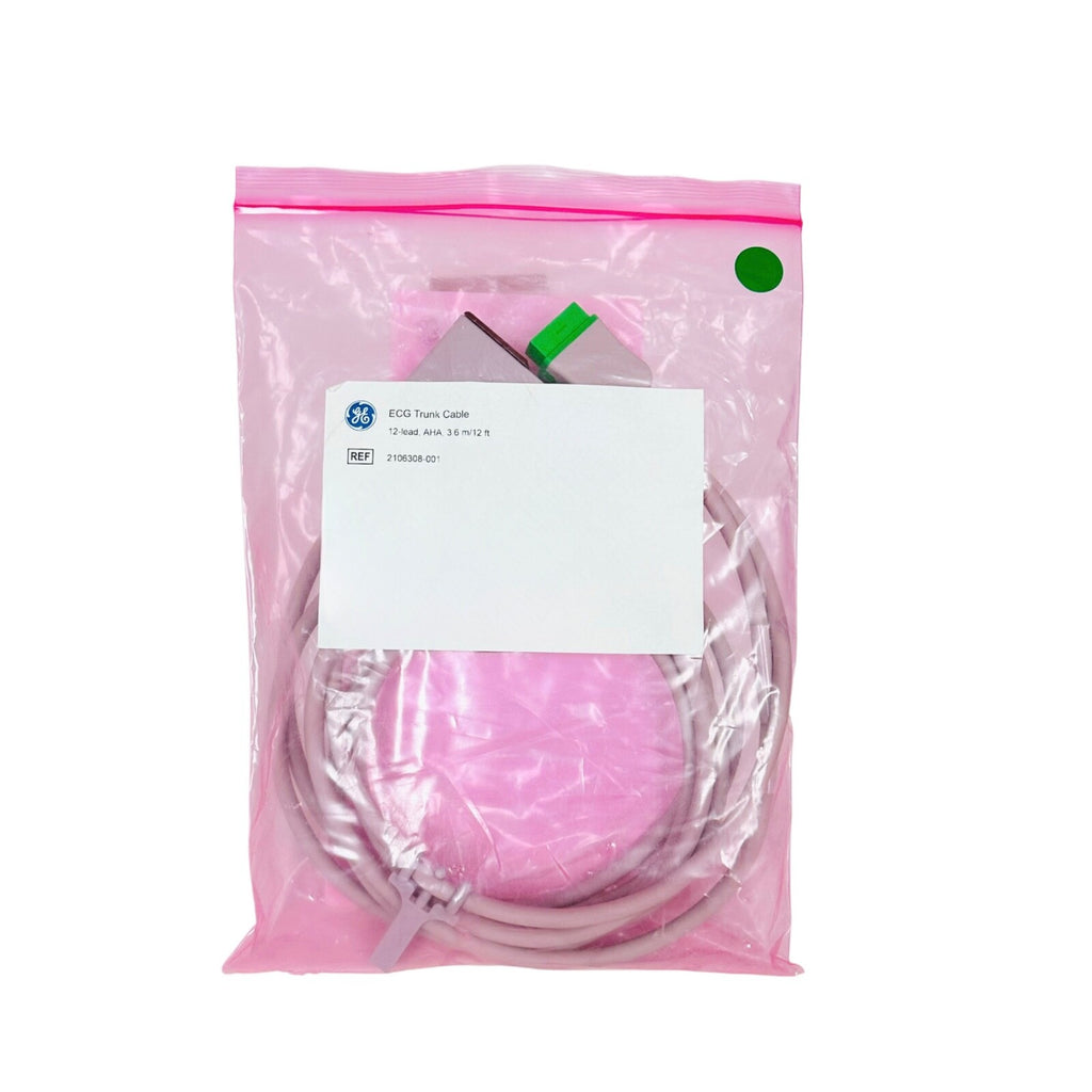GE 2106308-001 ECG Trunk Cable with 12-Lead Connector AHA, 3.6 m/12 ft