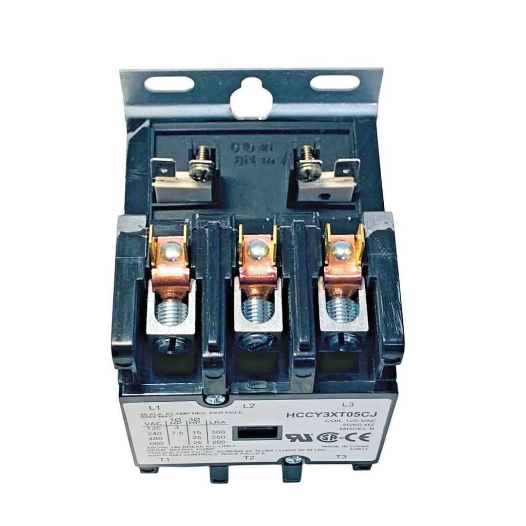 HARTLAND CONTROL Ref HCCY3XT05CJ, 3/120/50FLA/65A 3 Pole Contactor