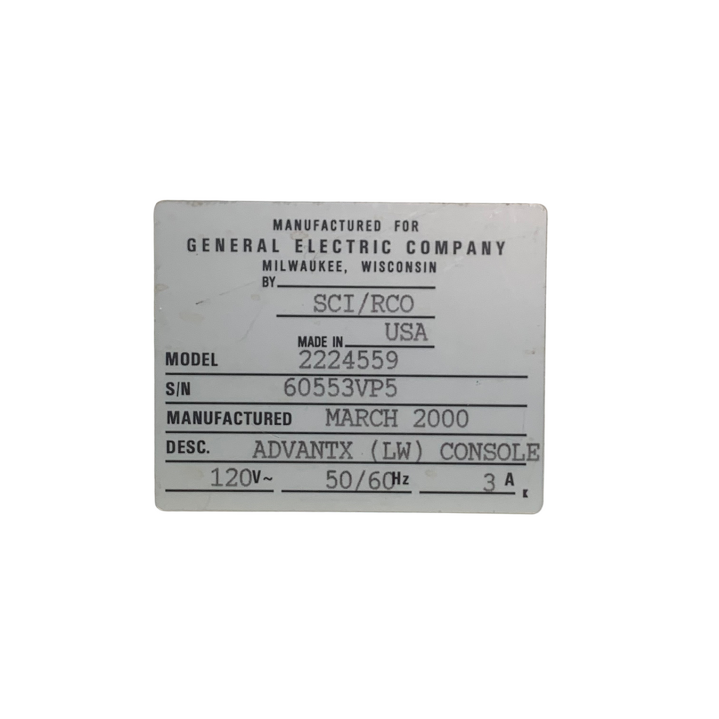 General Electric REF 2224559, AdvanTx LW Console w/ Switch