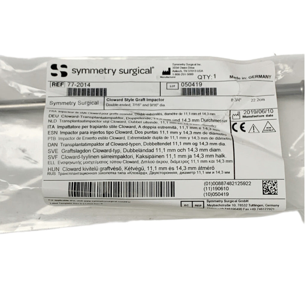 Symmetry Medical REF 77-2014, CLOWARD STYLE GRAFT IMPACTOR, DOUBLE ENDED