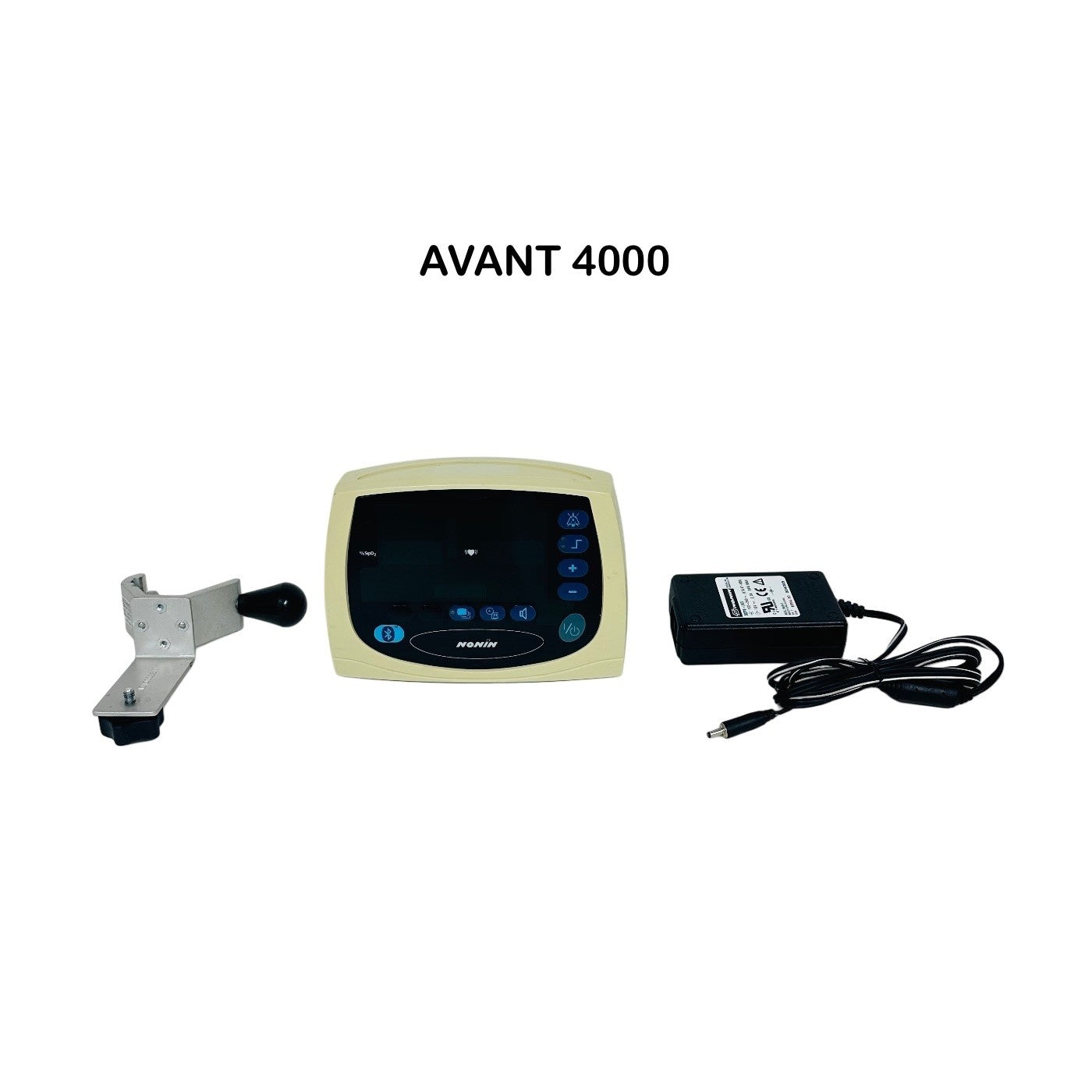 NONIN AVANT 4000 Wireless Bluetooth Spo2 Module W/ Power Supply & Clamp