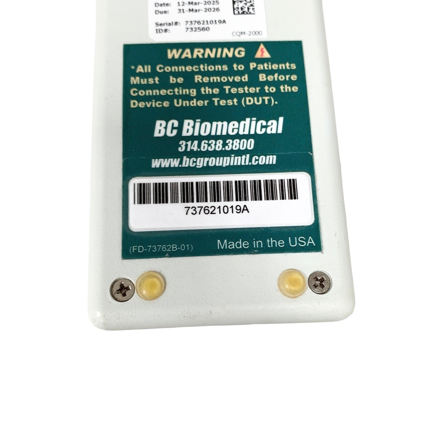 BC Biomedical CQM-2000 Return Electrode Monitor Tester