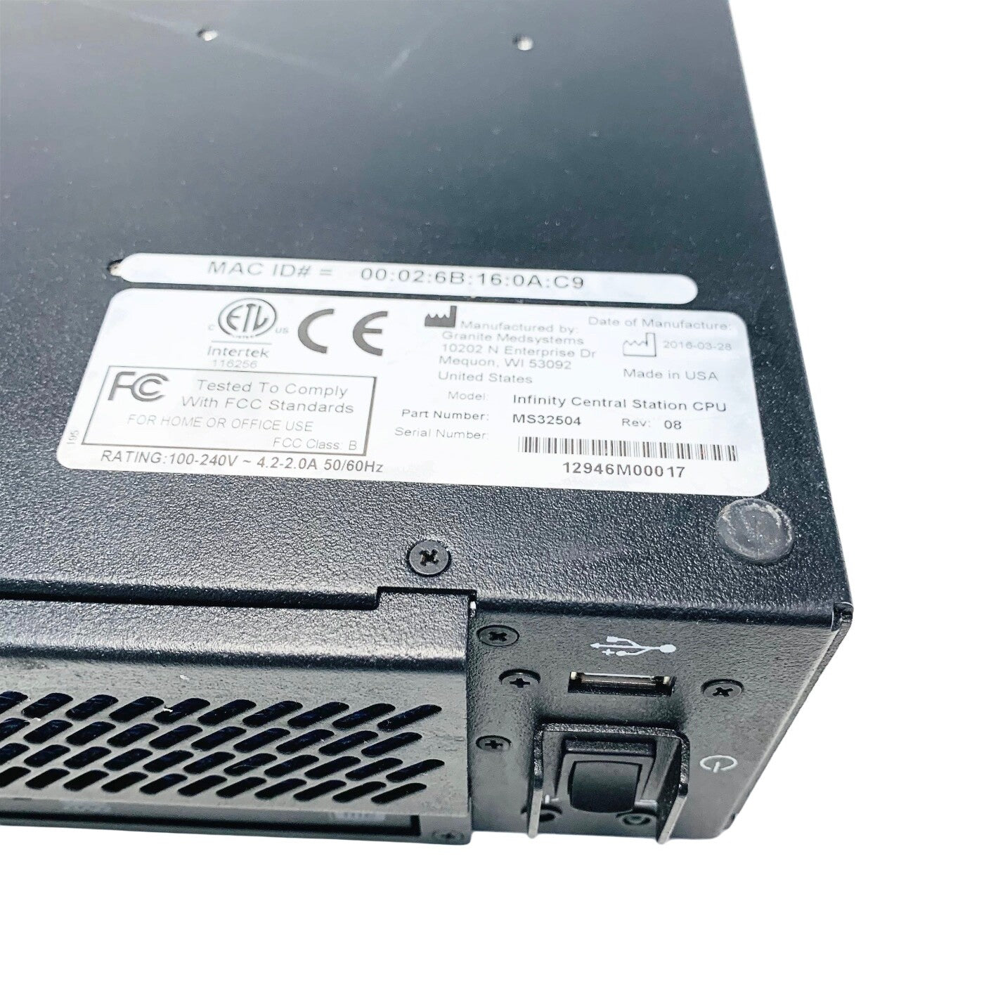 Drager REF MS32504, Infinity Central Station CPU