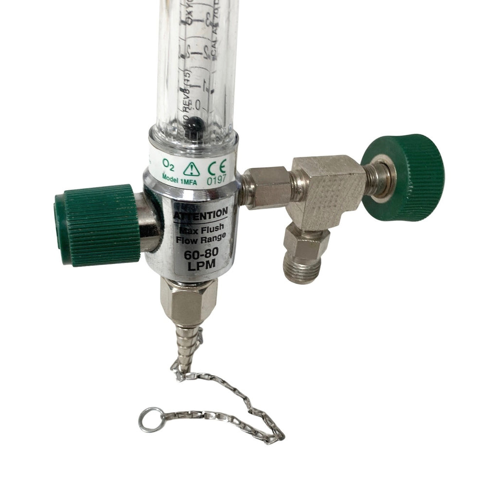 Precision Medical O2 Flow Meter 1MFA Max Flush Flow 60-80 LPM, FEMALE
