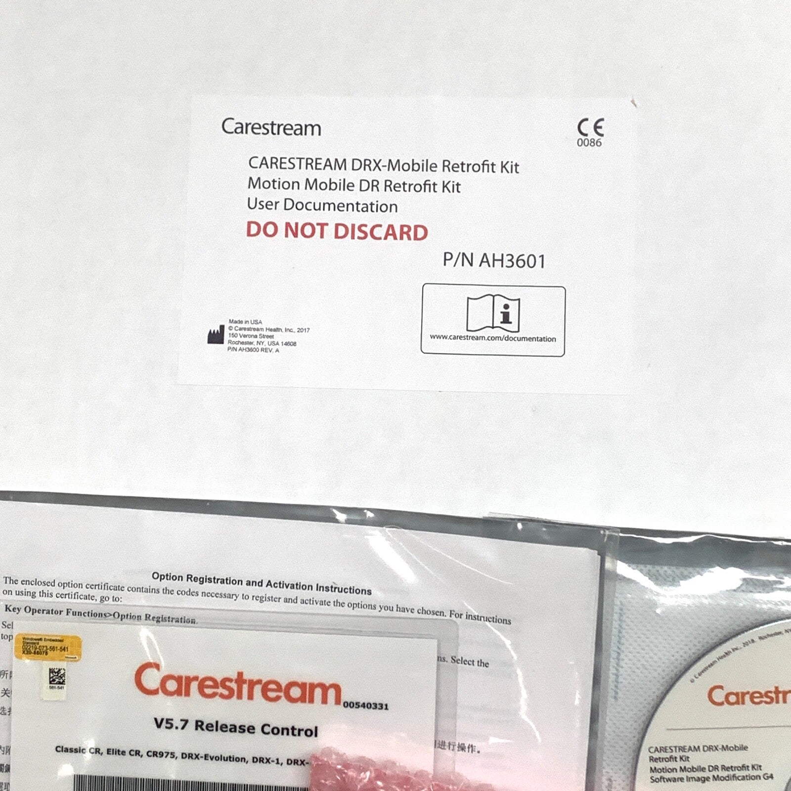 Carestream REF 1033240, V5 Software Upgrade for DRX Mobile Systems on V5.X