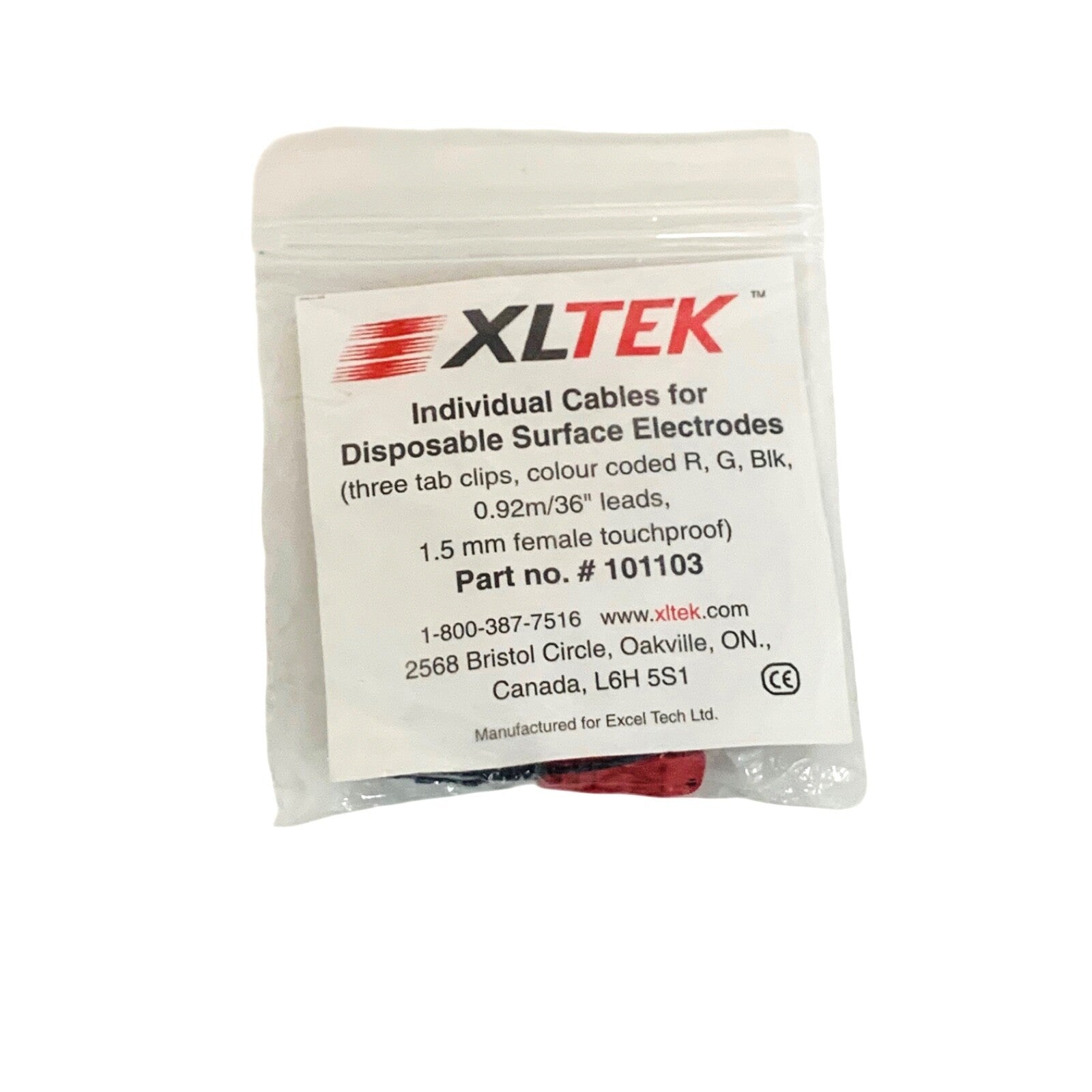 XLTEK Ref 101103, Individual Cables for Disposable Surface Electrodes