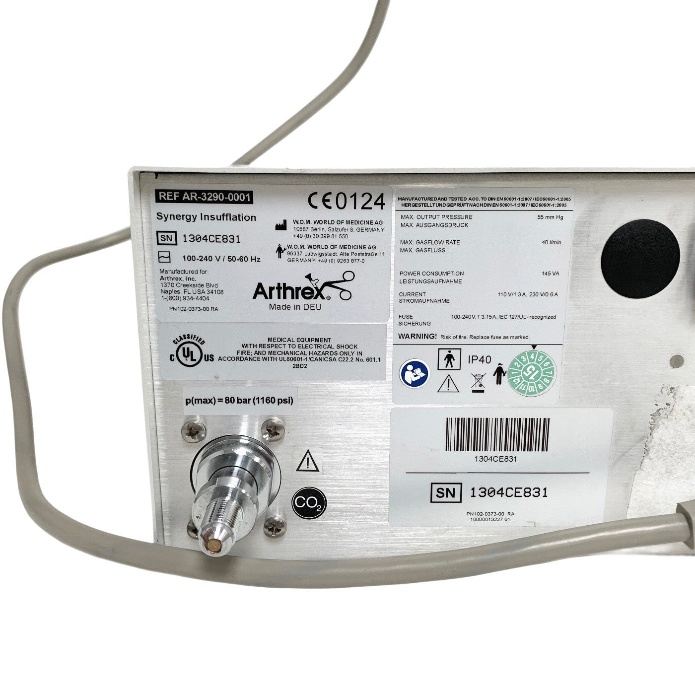 Arthrex REF AR-3290-0001, Synergy Insufflation Insufflator