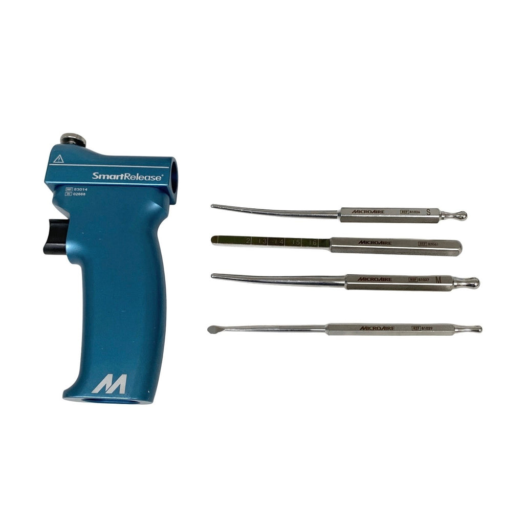 MICROAIRE REF 83014, SMART RELEASE CARPAL TUNNEL HANDPIECE w/ 4 ATTACHMENTS
