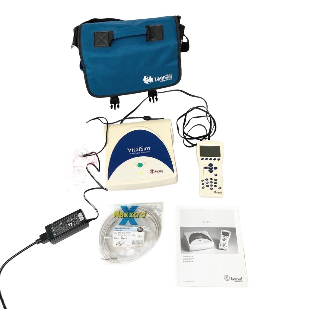 Laerdal VitalSim Vital Signs Simulator FST1908 w/ FST1909 Remote & Case