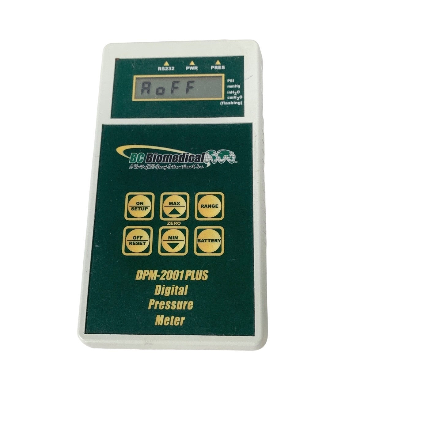 BC Biomedical DPM-2001 PLUS Digital Pressure Meter Gauge - Gas & Liquid PSI mmHg