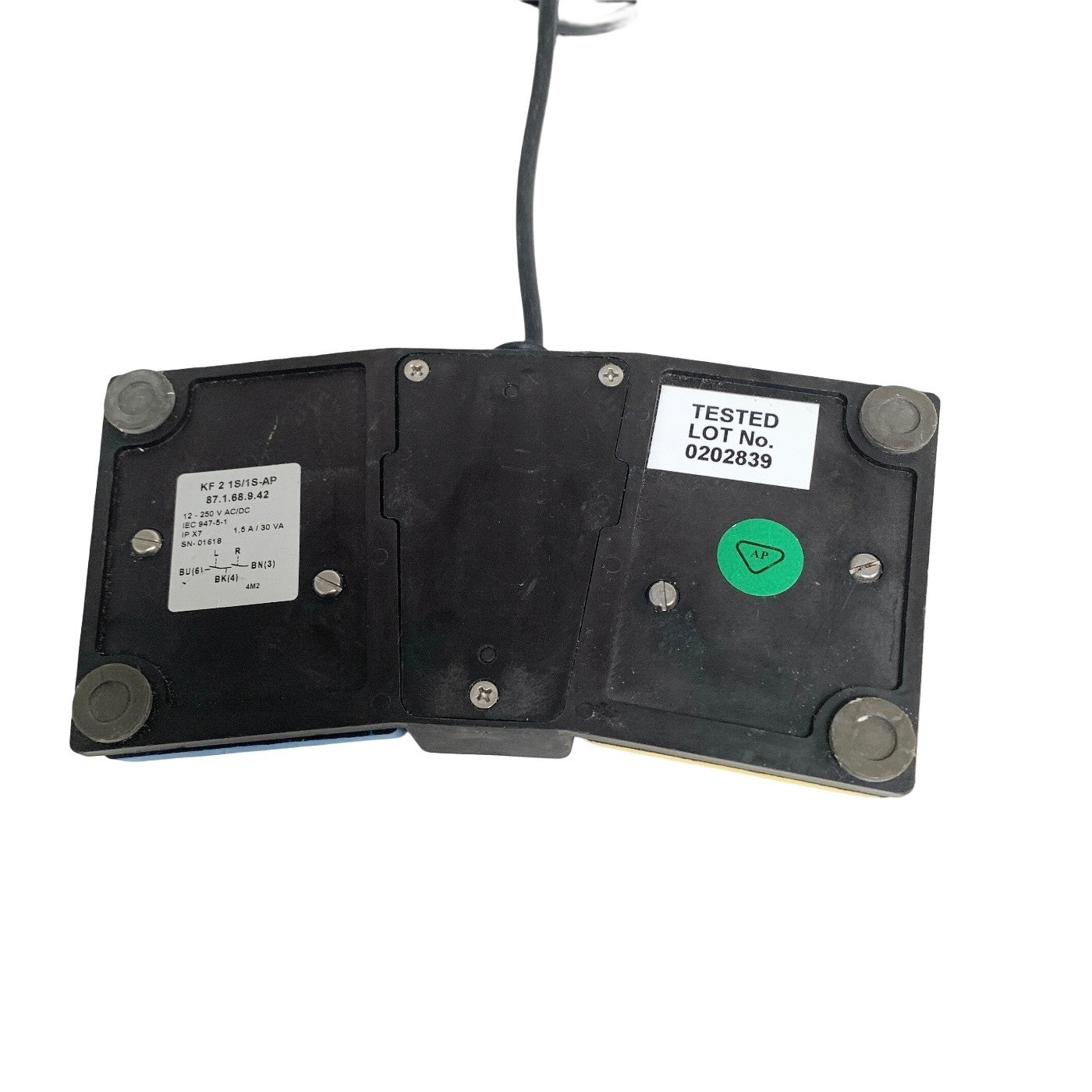 Steute REF 87.1.68.9.42 / KF 2 1S/1S-AP, Bipolar Double Footswitch w/ Cable