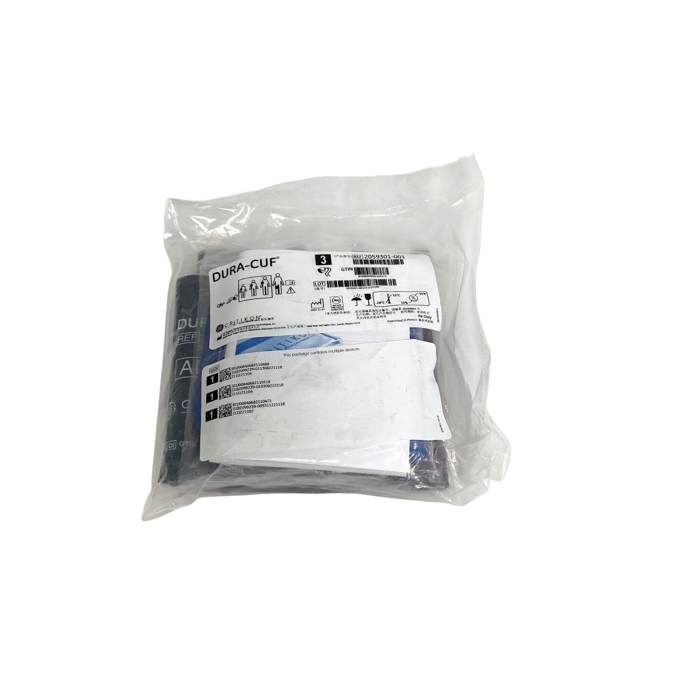 GE CRITIKON REF 2059302-002, LOT OF 3 ASSORTED DURA-CUFF, NEW
