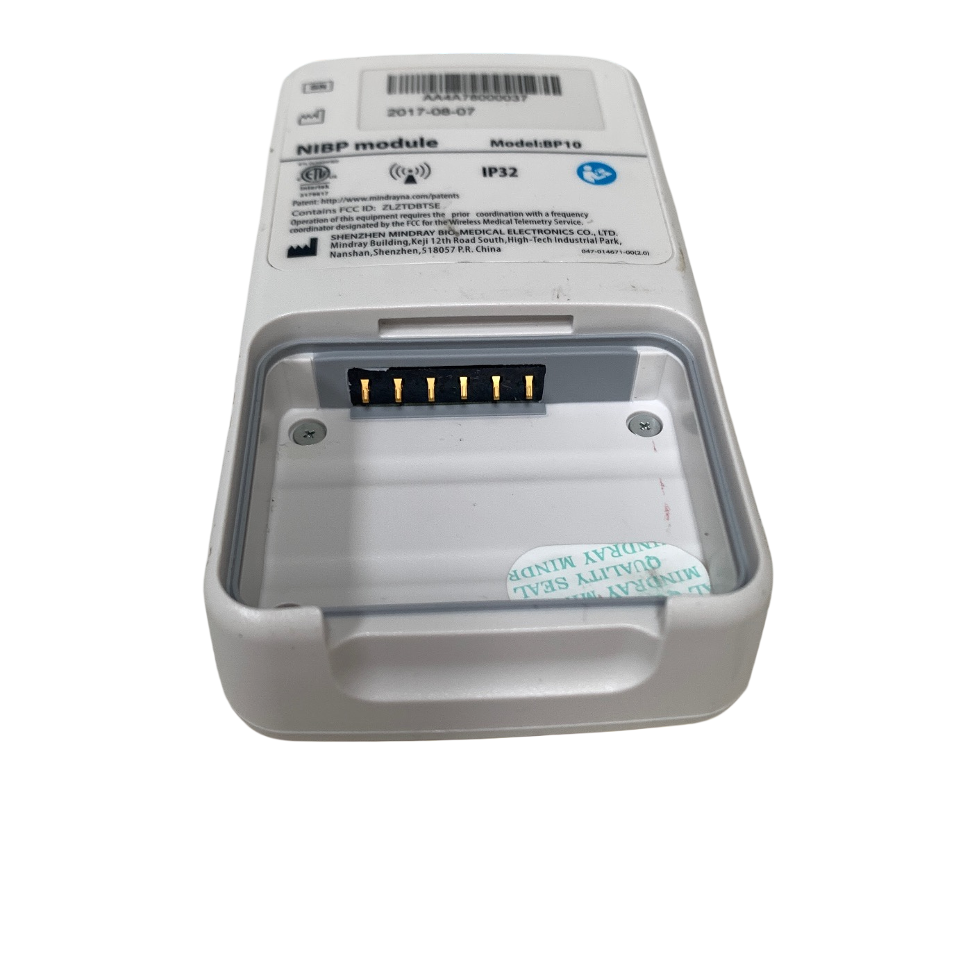 MINDRAY REF BP10, NIBP MODULE, MISSING BATTERY AND COVER