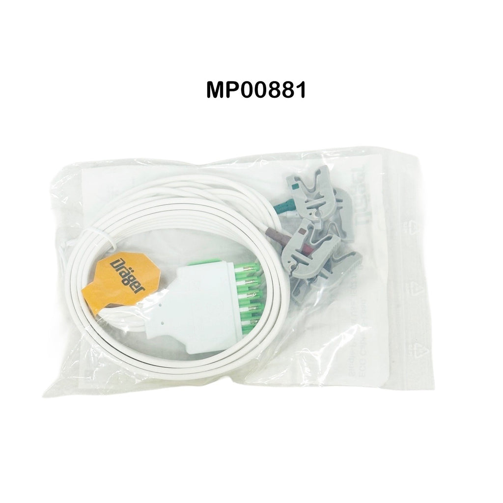 Draeger MP00881 5-LEAD ECG CABLE, 39IN/59IN