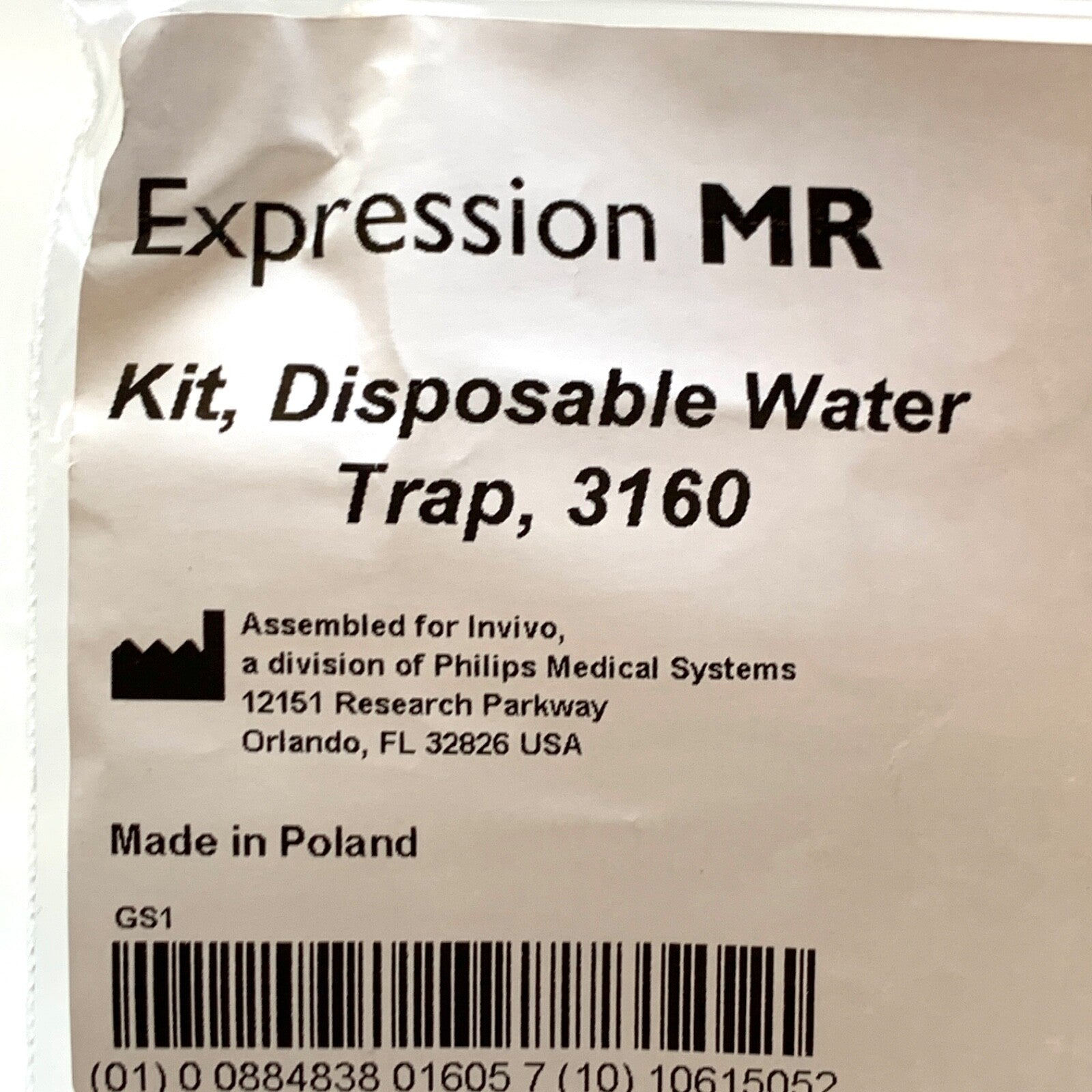 Philips REF 94012, Expression MR Kit, Disposable Water Trap, 3160
