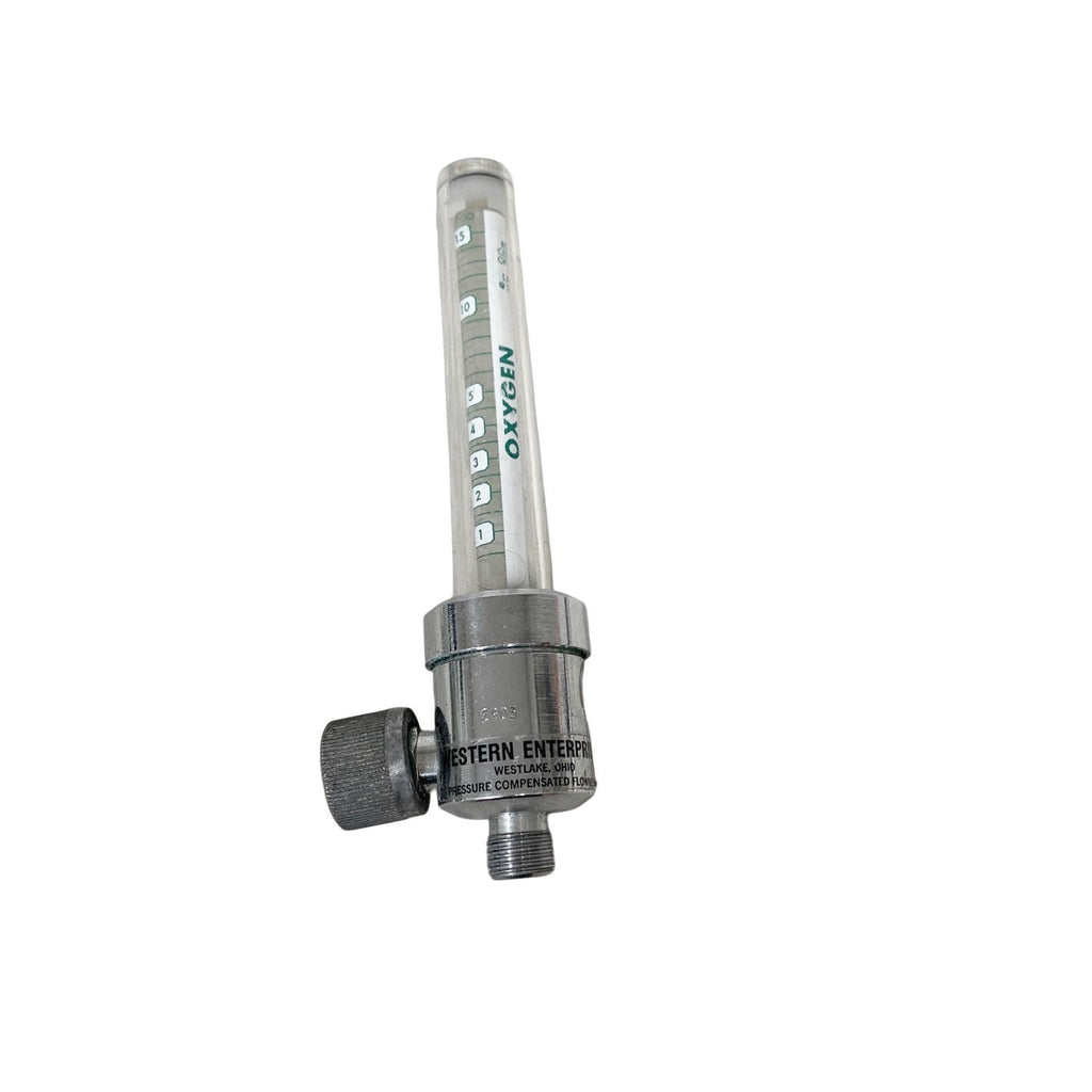 Western Enterprises Slim-Line Oxygen Flowmeter 0-15 LPM Medical Thorpe Tube O2