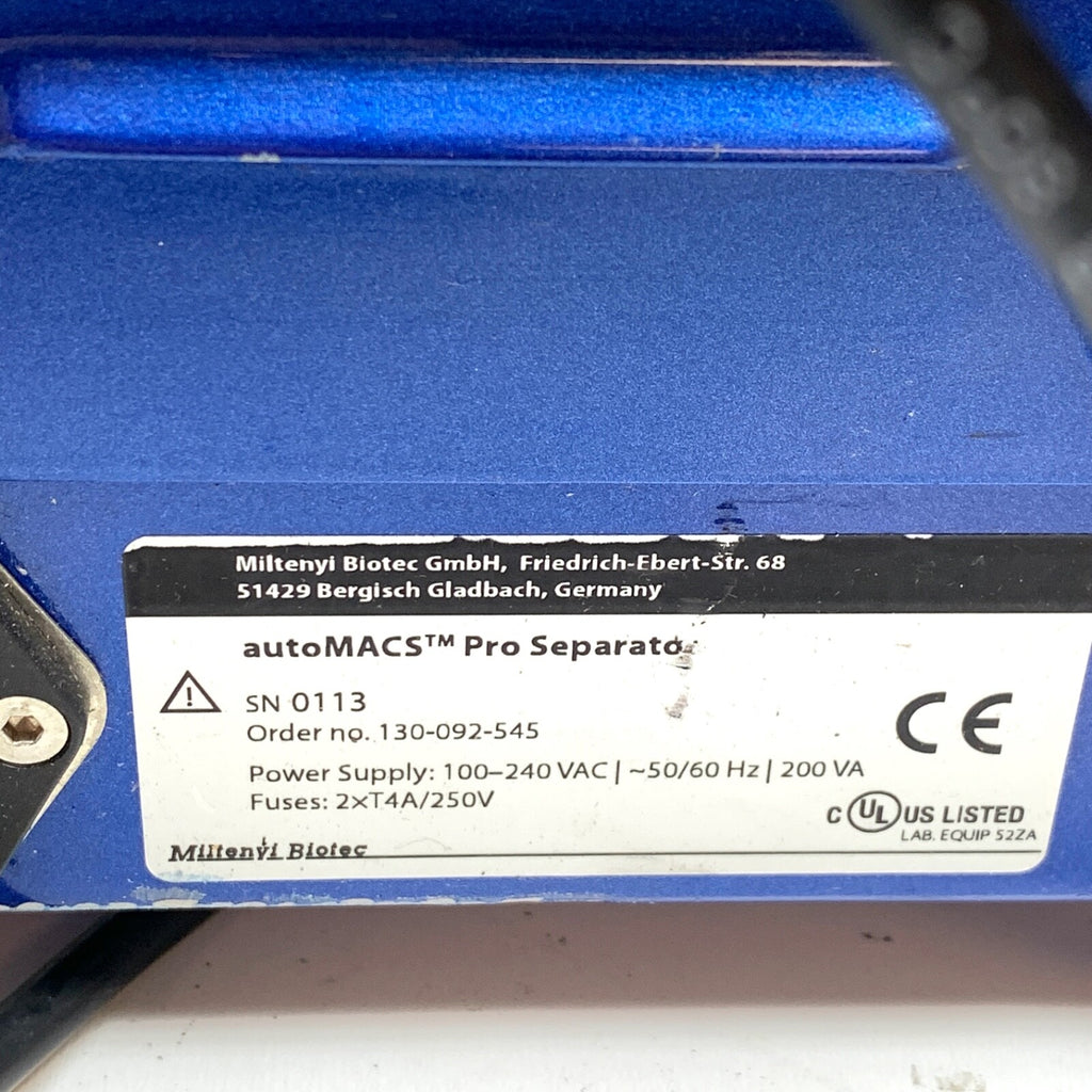 Miltenyi Biotec REF 130-092-545, Model autoMACS Pro Cell Separator w/Minisampler