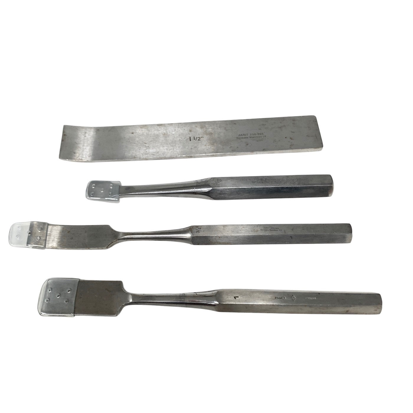 JARIT REF 250-124, 250-265, LOT OF 4 SURGICAL HIBBS OSTEOTOME INSTRUMENTS