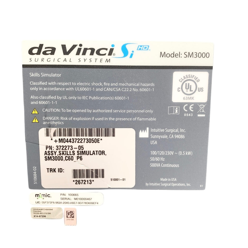 DA VINCI REF SM3000, 372273-05 ASSY,SKILLS SIMULATOR, SM3000, 60 P6