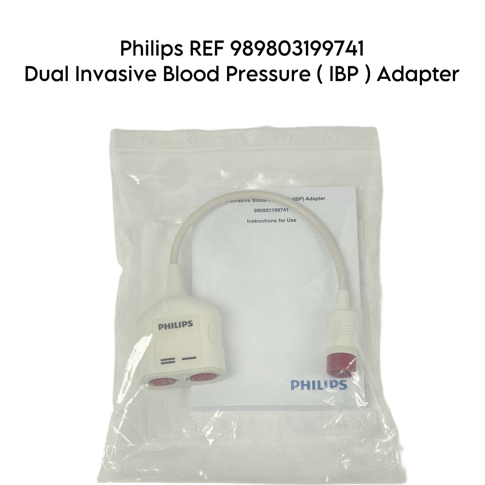 Philips REF 989803199741 Dual Invasive Blood Pressure (IBP) Adapter Cable