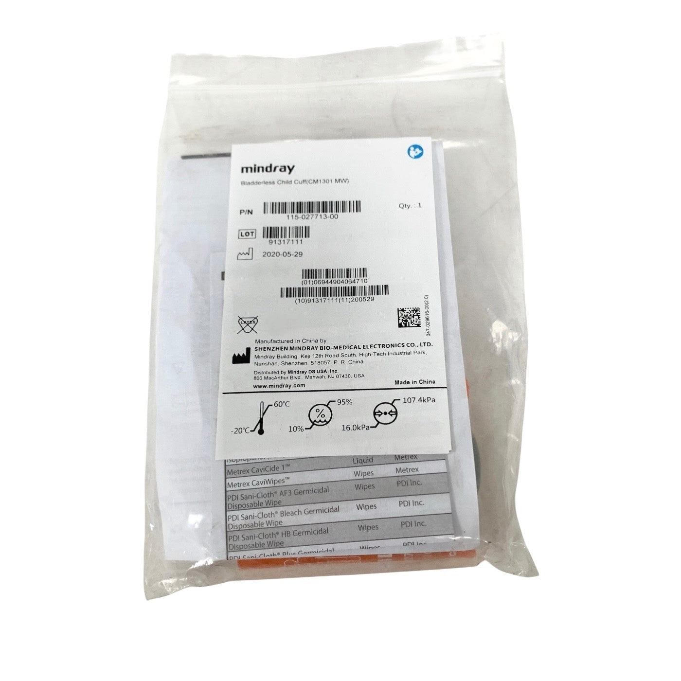 SHENZHEN MINDRAY REF 115-027713-00, Bladderless Child Cuff