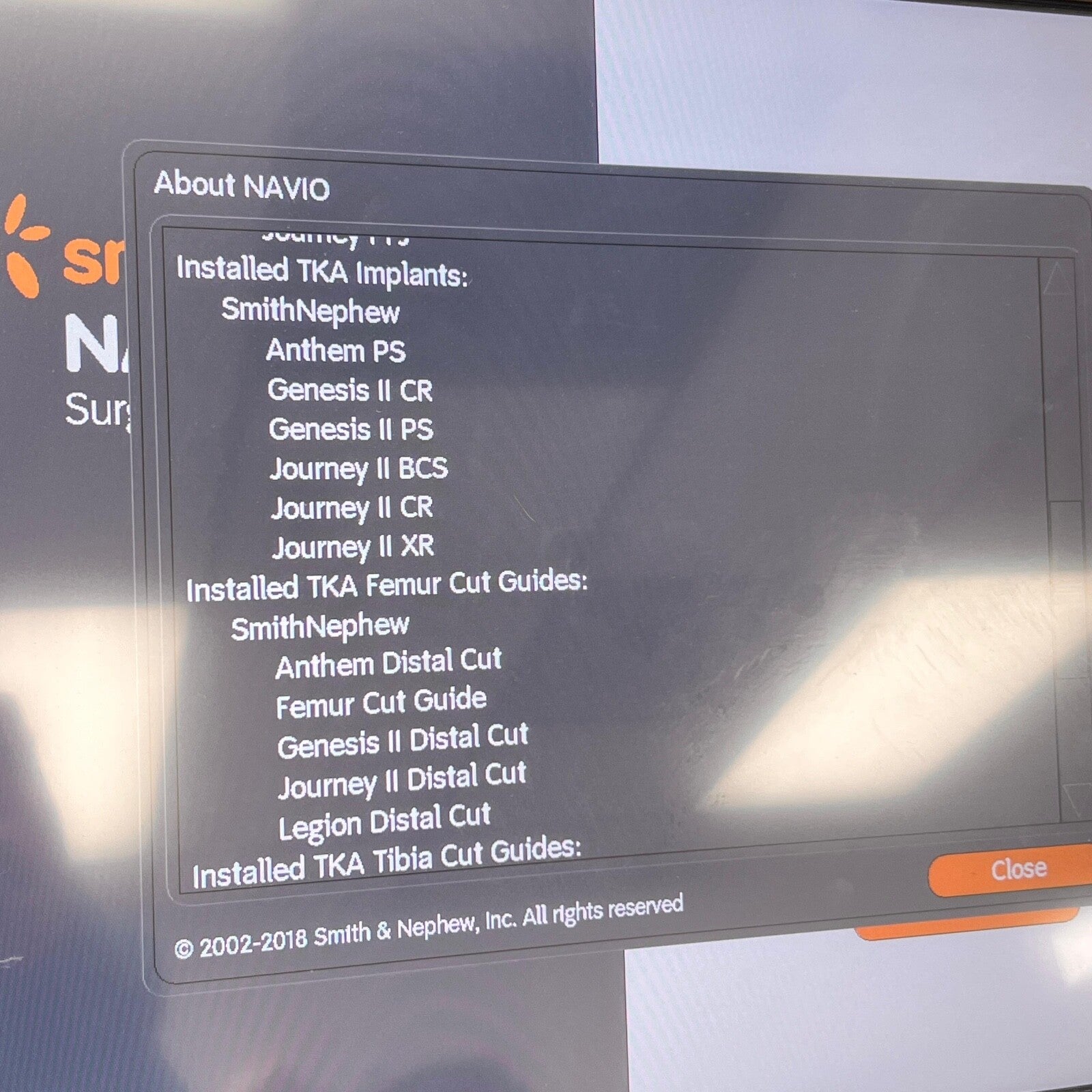 Smith & Nephew REF NPFS-02000, Blue-Belt NAVIO Robotics-Assisted Surgical System