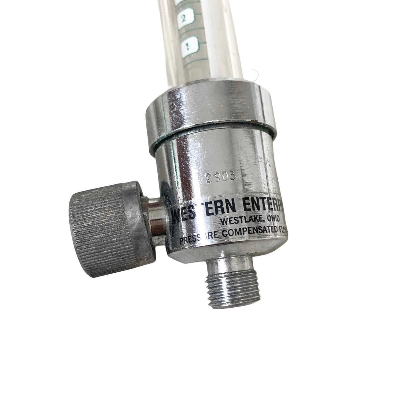 Western Enterprises Slim-Line Oxygen Flowmeter 0-15 LPM Medical Thorpe Tube O2