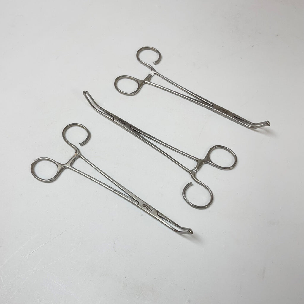 BOSS SURGICAL 95-2006 Allis Coakley Tonsil Forceps Strong Curve ( LOT OF 3 )