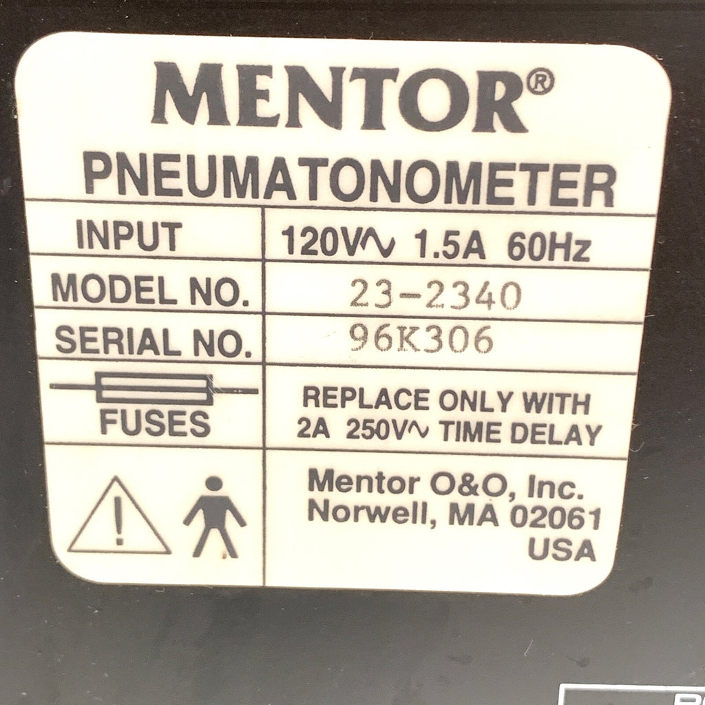 Mentor Model 23-2340, Model 30 Classic Pneumatonometer, w/ probe