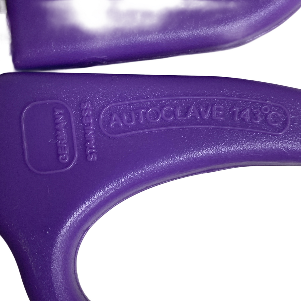 Jarit 100-544 Bandage Scissor Purple 7-1/2" Angled Serrated, AUTOCLAVABLE 143 C