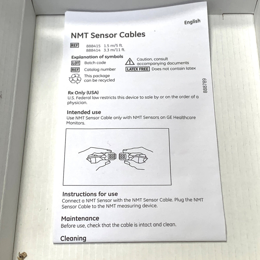 GE REF 888414, NMT Sensor Cable, 3.3m/11ft
