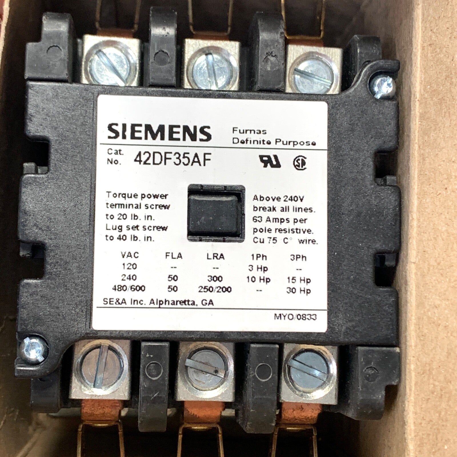 Siemens REF 42DF35AF, Furnas Definite Purpose